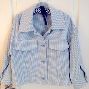 Tristan Pale Blue Houndstooth Jacket (matching skirt also available)